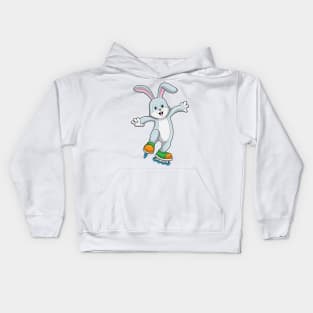 Rabbit as Skater with Inline skates Kids Hoodie